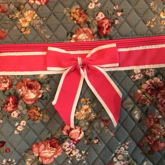 Ori- ori floral quilted preppy bow backpack. feminine lightweight romantic fun - Picture 2 of 12